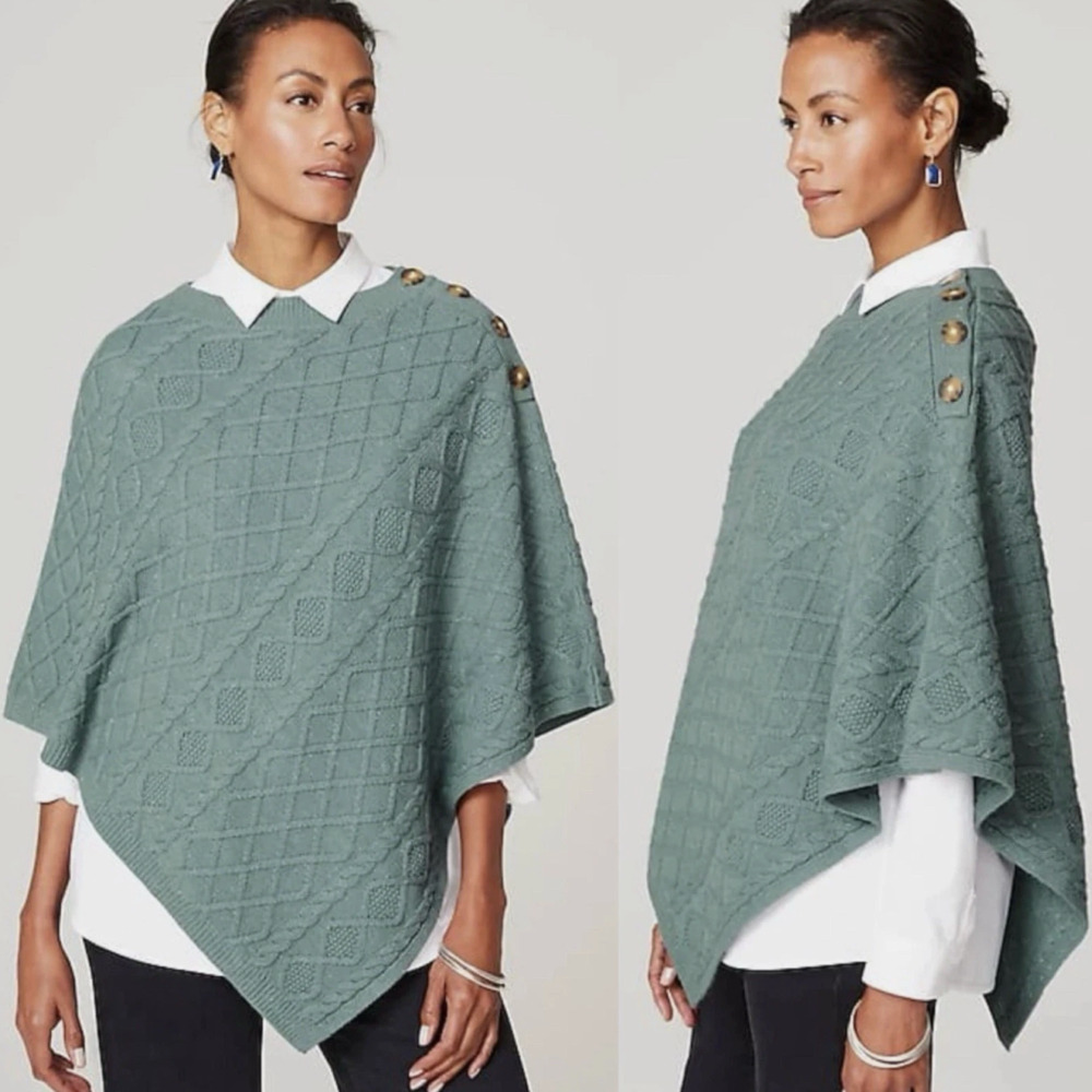 Cable Knit Poncho Sweater